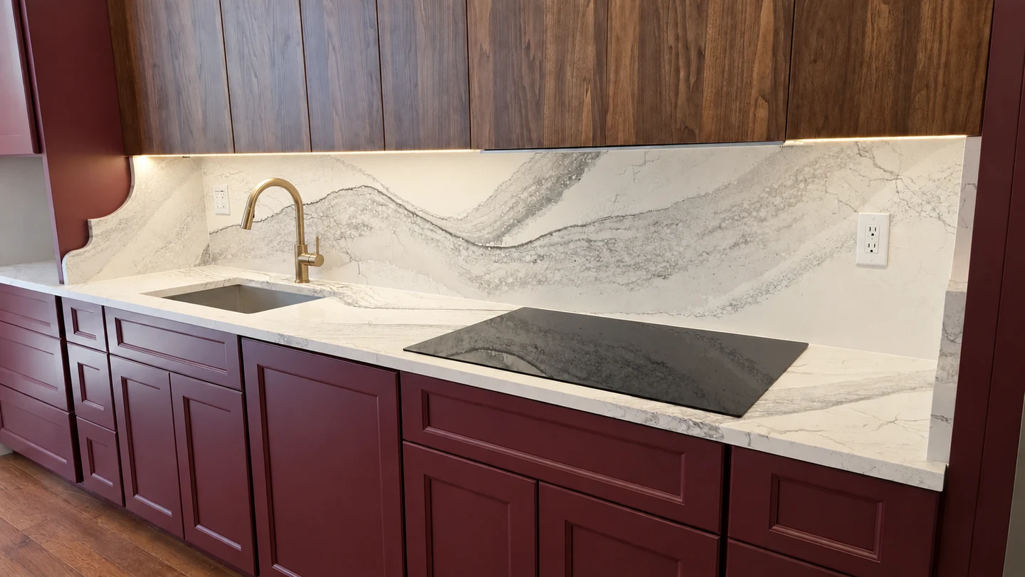 Cambria Windsor Brass Ridge — Stone Studio project photograph, digitally retouched